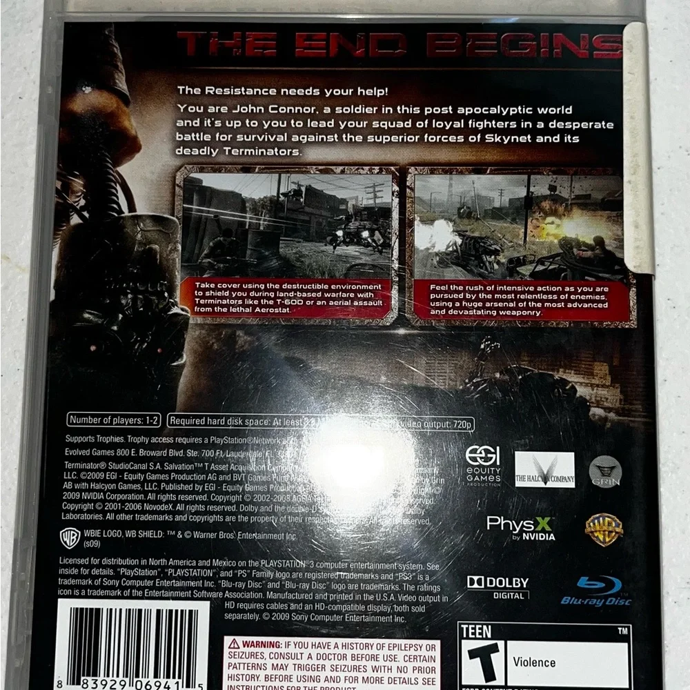Sony‎ Black and Gray PlayStation 3 Game Terminator Salvation